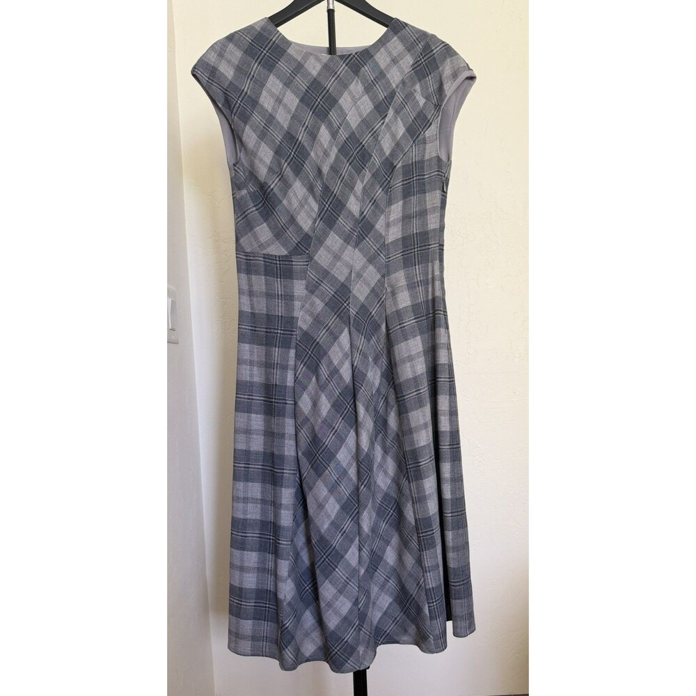 Sundance Plaid Wool Blend Midi Dress 4 Fits 6 8 Gray Academia Balmoral Heritage